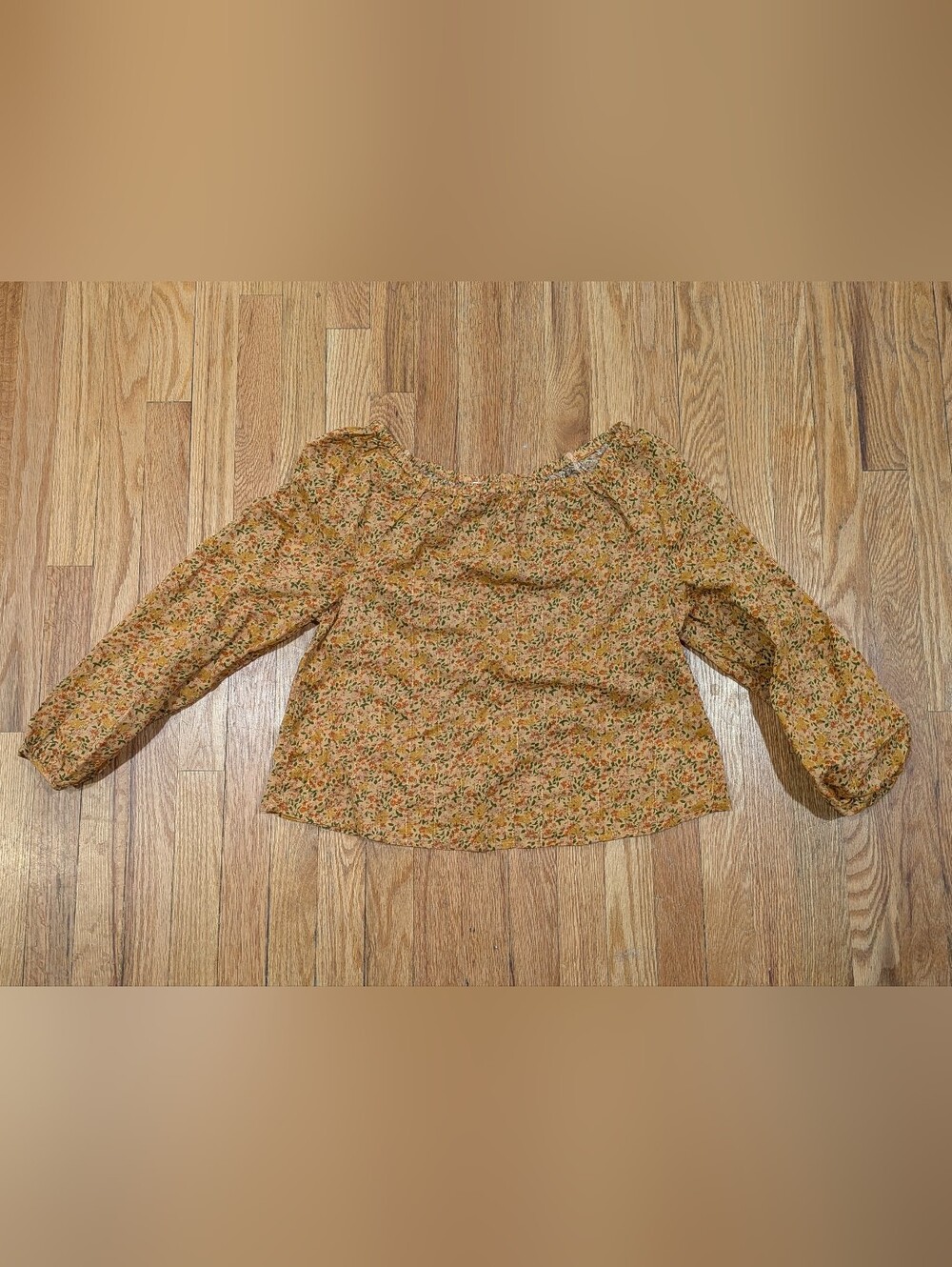 a.n.a Peach Floral Off-Shoulder Peasant Blouse